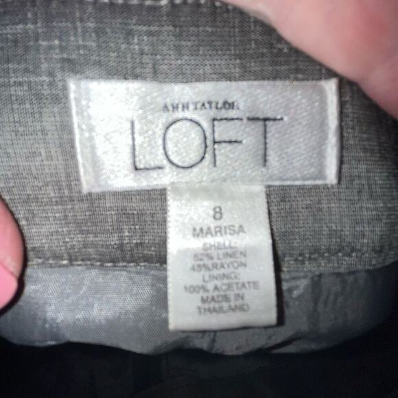 Ann Taylor LOFT Marisa dark gray cuffed crop 8 - Picture 4 of 5